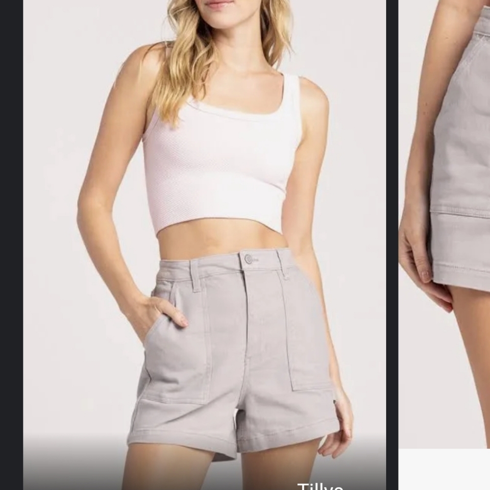 RSQ Grey Cargo Denim Shorts‎